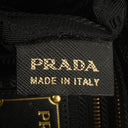Prada Tessuto Black Nylon Jacquard Logo Shoulder Bag