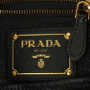 Prada Tessuto Black Nylon Jacquard Logo Shoulder Bag