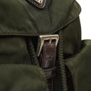 Prada Tessuto Nylon Medium Backpack Ebano With Leather Trim