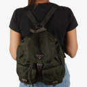 Prada Tessuto Nylon Medium Backpack Ebano With Leather Trim