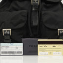 Prada Tessuto Nylon Medium Backpack Black With Leather Trim