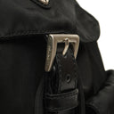 Prada Tessuto Nylon Medium Backpack Black With Leather Trim