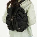 Prada Tessuto Vela Nero Black Nylon Large Two Pocket Backpack