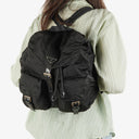 Prada Tessuto Vela Nero Black Nylon Large Two Pocket Backpack