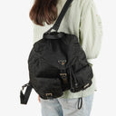 Prada Tessuto Vela Nero Black Nylon Large Two Pocket Backpack