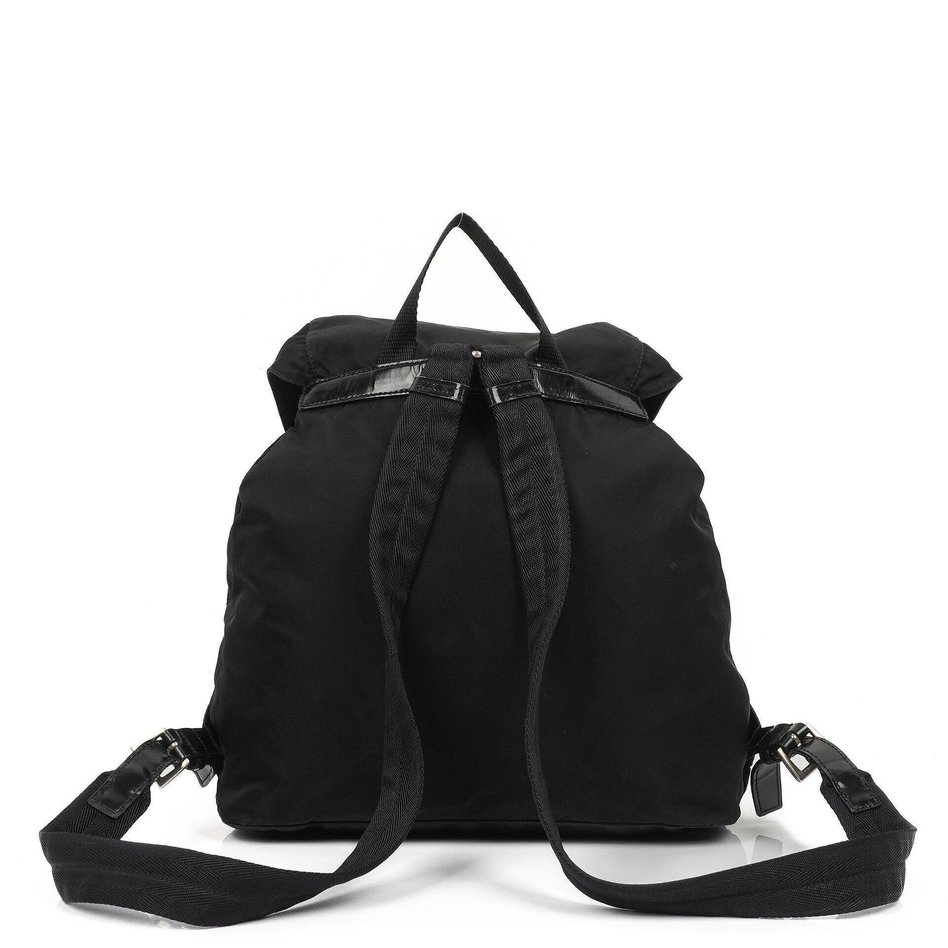 Pre-Owned Prada Tessuto Vela Nero Black Nylon Large Two Pocket