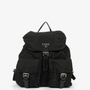Prada Tessuto Vela Nero Black Nylon Large Two Pocket Backpack