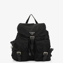 Prada Tessuto Vela Nero Black Nylon Large Two Pocket Backpack