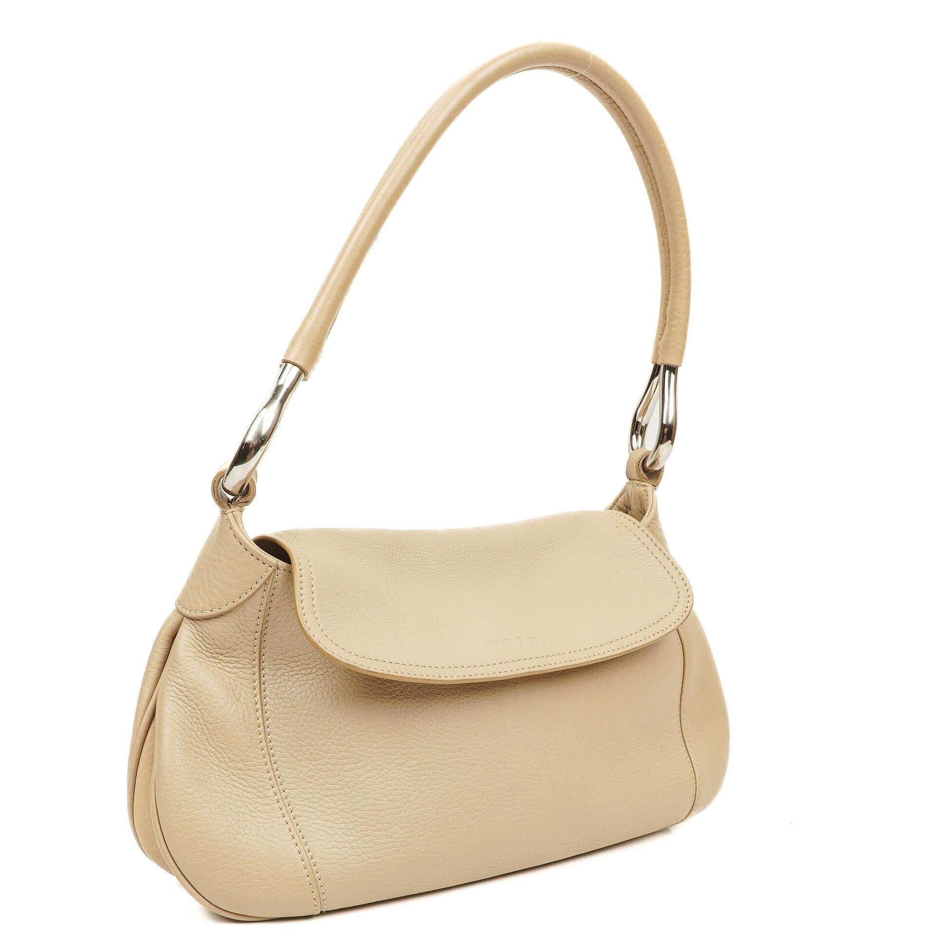 Prada Vitello Daino Beige Shoulder Bag