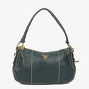 Prada Vitello Daino Dark Blue Leather Shoulder Bag