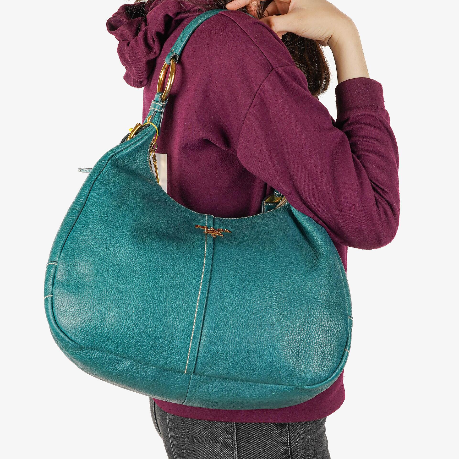 Prada Vitello Daino Leather Hobo Bag