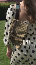 Gucci GG Beige/Brown Monogram Canvas Belt Bag