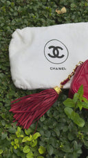 Chanel Camera Clutch Red Quilted Lambskin Tassel Bag