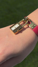 Hermes Kelly Rouge Courchevel Leather Gold Plated Watch