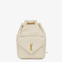 Saint Laurent Joe White Chevron Quilted Lambskin Leather Backpack