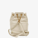 Saint Laurent Joe White Chevron Quilted Lambskin Leather Backpack