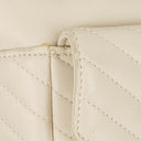 Saint Laurent Joe White Chevron Quilted Lambskin Leather Backpack