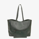 Saint Laurent Large Dark Green Leather Shopping Tote Bag