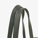 Saint Laurent Large Dark Green Leather Shopping Tote Bag