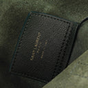 Saint Laurent Large Dark Green Leather Shopping Tote Bag