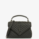 Saint Laurent Medium College Chevron Quilted Leather Crossbody Bag