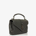 Saint Laurent Medium College Chevron Quilted Leather Crossbody Bag