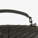 Saint Laurent Medium College Chevron Quilted Leather Crossbody Bag