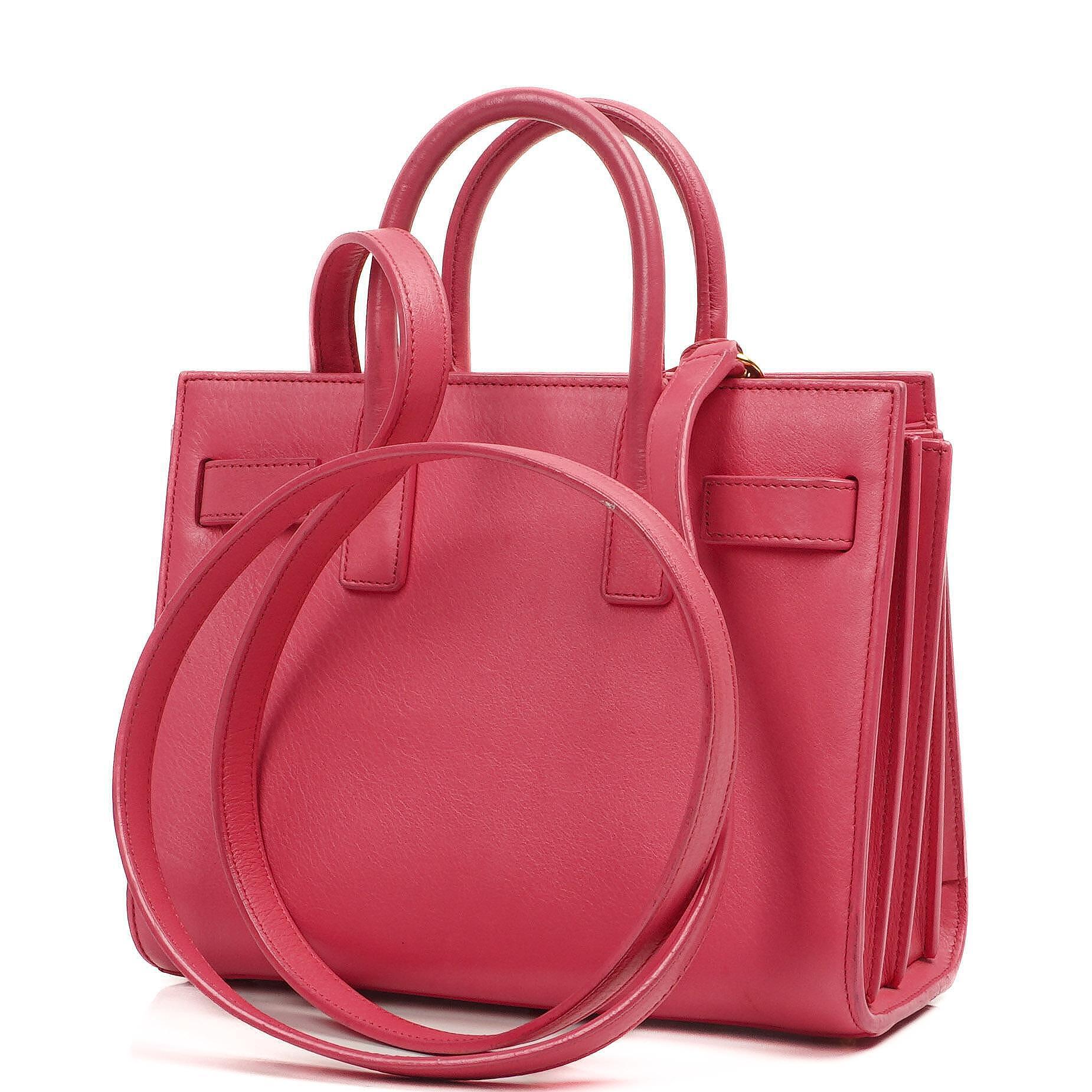Saint Laurent Nano Sac De Jour Pink Calfskin Leather Handbag