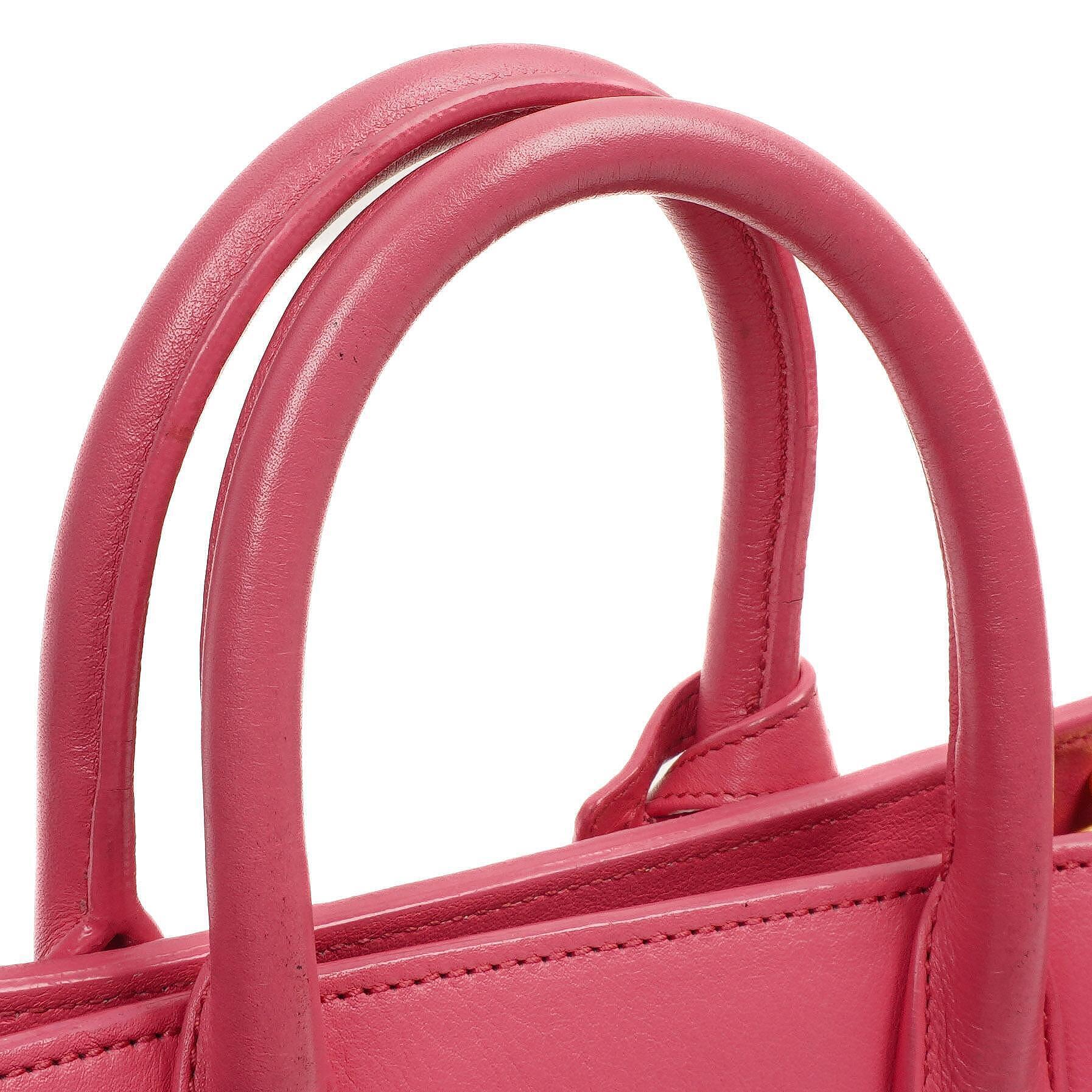 Saint Laurent Nano Sac De Jour Pink Calfskin Leather Handbag