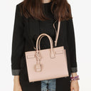 Saint Laurent Sac De Jour Baby In Powder Pink Calfskin Leather
