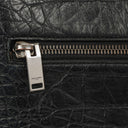 Saint Laurent West Hollywood Crocodile Embossed Grey Leather Shoulder Bag