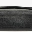 Saint Laurent West Hollywood Crocodile Embossed Grey Leather Shoulder Bag