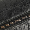 Saint Laurent West Hollywood Crocodile Embossed Grey Leather Shoulder Bag