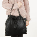 Stella McCartney Black Falabella Tote Vegan Shaggy Deer