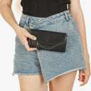 Stella McCartney Black Shaggy Dear Faux Leather Falabella Pochette Bag