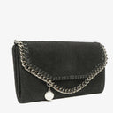 Stella McCartney Black Shaggy Dear Faux Leather Falabella Pochette Bag