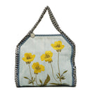 Stella McCartney Denim Flowers Mini Tote Falabella Blue