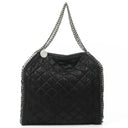 Stella McCartney Falabella Black Quilted Vegan Shaggy Deer Tote Bag