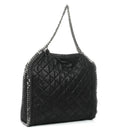Stella McCartney Falabella Black Quilted Vegan Shaggy Deer Tote Bag