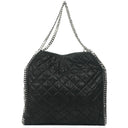 Stella McCartney Falabella Black Quilted Vegan Shaggy Deer Tote Bag