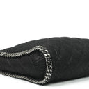Stella McCartney Falabella Black Quilted Vegan Shaggy Deer Tote Bag
