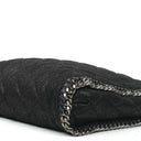 Stella McCartney Falabella Black Quilted Vegan Shaggy Deer Tote Bag
