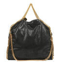 Stella McCartney Falabella Black Tote Vegan Shaggy Deer Fold Over Bag