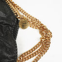 Stella McCartney Falabella Black Tote Vegan Shaggy Deer Fold Over Bag