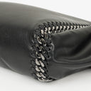 Stella McCartney Falabella Black Vegan Leather With Blue Logo Strap Tote Bag