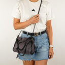 Stella McCartney Falabella Mini Tote Bark Vegan Shaggy Deer Fold Over Bag