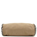 Stella McCartney Falabella Mini Tote Beige Vegan Shaggy Deer Fold Over Bag