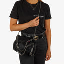 Stella McCartney Falabella Mini Tote Black Vegan Shaggy Deer Fold Over Bag