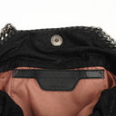 Stella McCartney Falabella Mini Tote Black Vegan Shaggy Deer Fold Over Bag