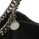 Stella McCartney Falabella Mini Tote Black Vegan Shaggy Deer Fold Over Bag
